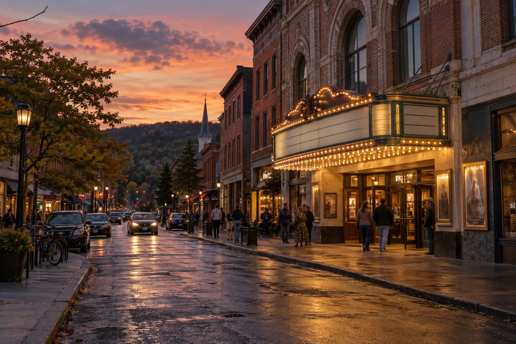 Brattleboro 예술 여행 중 만나는 Latchis Theatre 외관